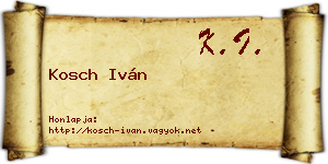 Kosch Iván névjegykártya